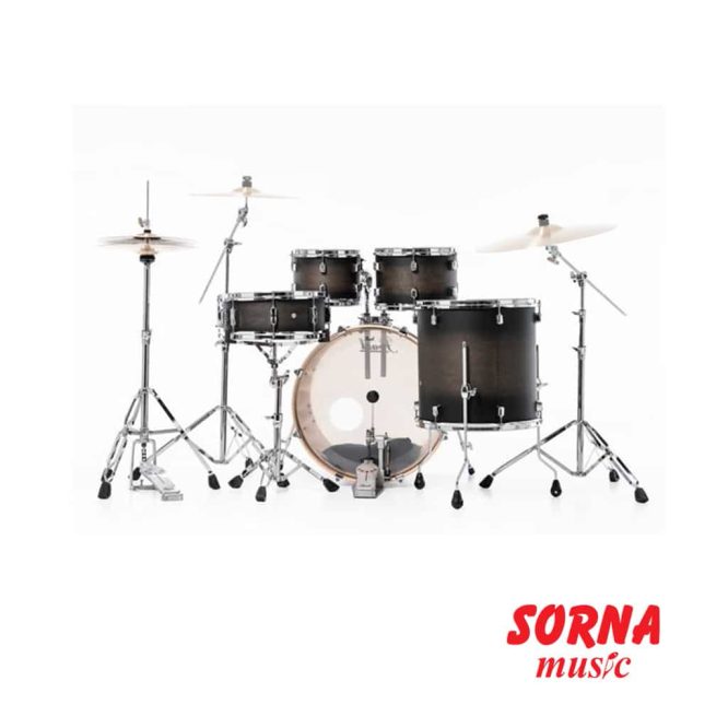 6069 Pearl DMP925SC262 Decade Maple Satin Black Drumset 1 2