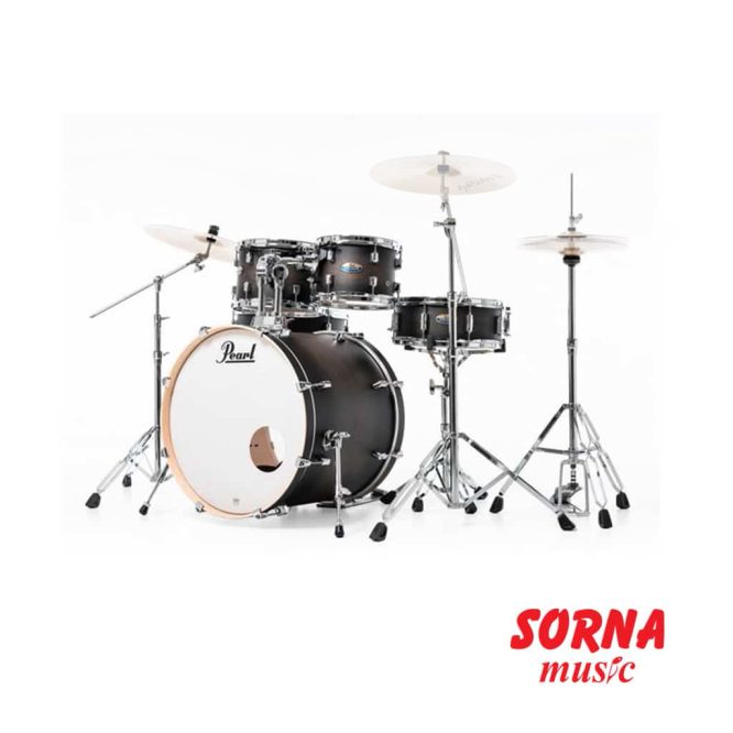 6069 Pearl DMP925SC262 Decade Maple Satin Black Drumset 3 2